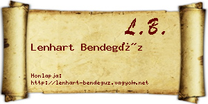 Lenhart Bendegúz névjegykártya